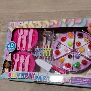 New!40 Pieces Birthday Party Playset with Pink Accessories